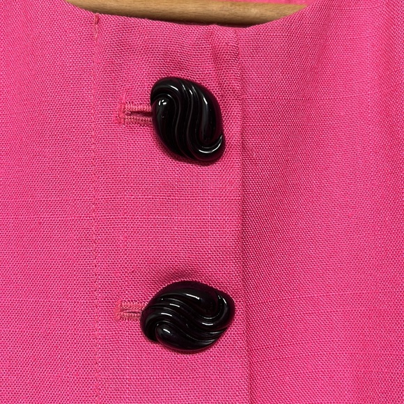 Vintage Oleg Cassini Barbie Pink Long Blazer 60s Mod Chic - Picture 3 of 11